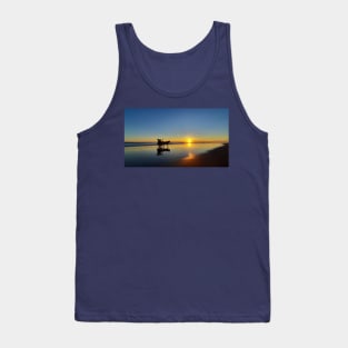 A silhouetted horse-drawn carriage on Parangtritis beach at sunset 2 Tank Top